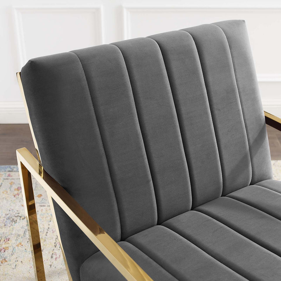 Inspire Channel Tufted Performance Velvet Armchair.