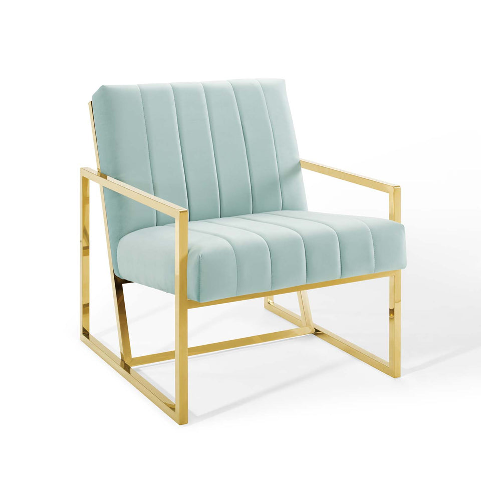 Inspire Channel Tufted Performance Velvet Armchair.