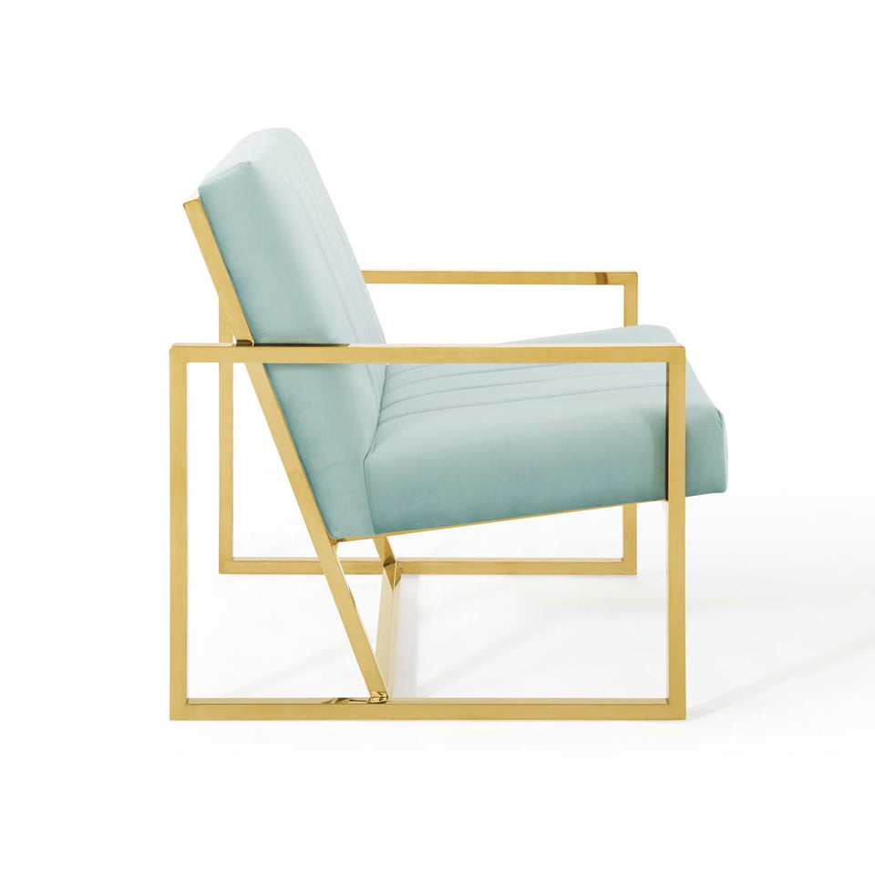 Inspire Channel Tufted Performance Velvet Armchair.