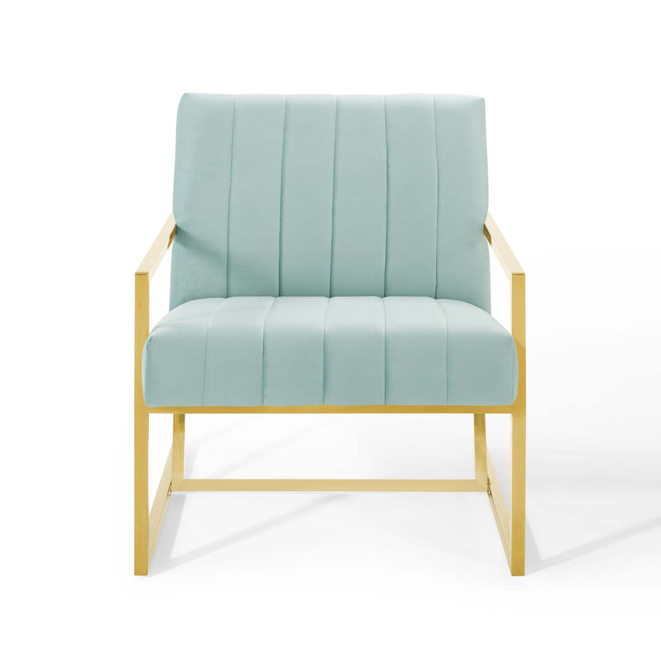 Inspire Channel Tufted Performance Velvet Armchair.