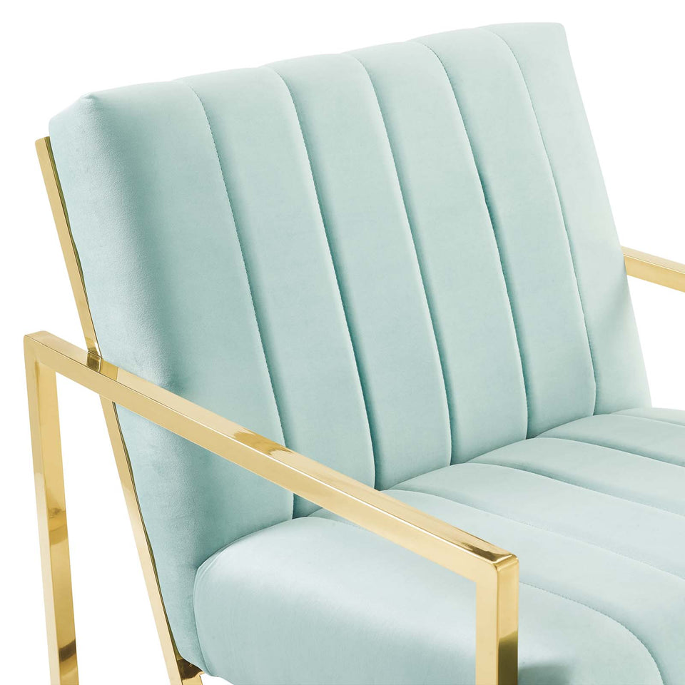 Inspire Channel Tufted Performance Velvet Armchair.