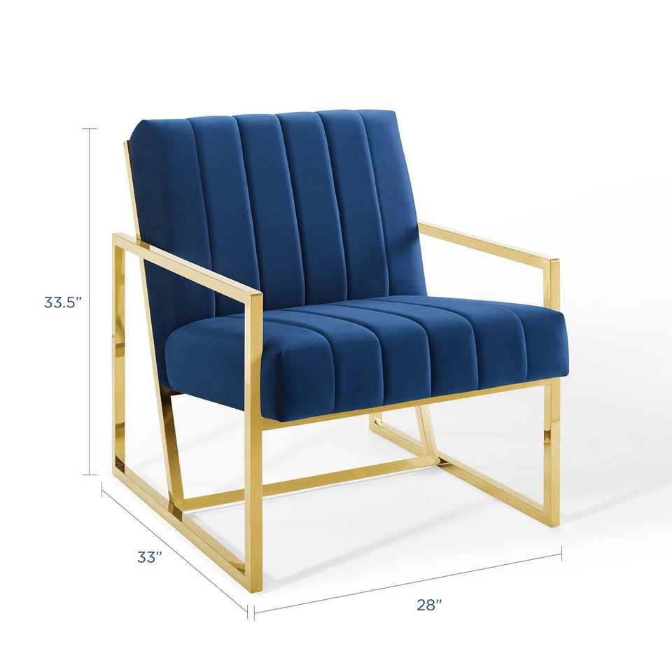 Inspire Channel Tufted Performance Velvet Armchair.