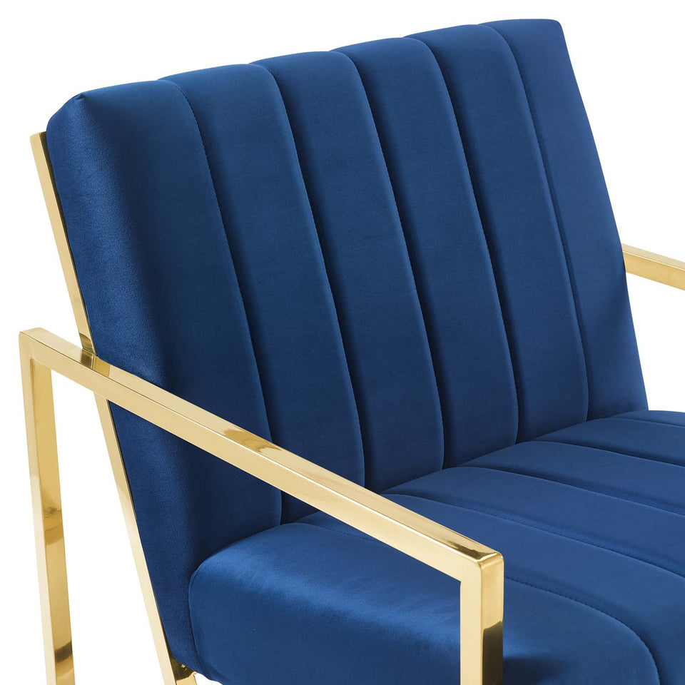 Inspire Channel Tufted Performance Velvet Armchair.
