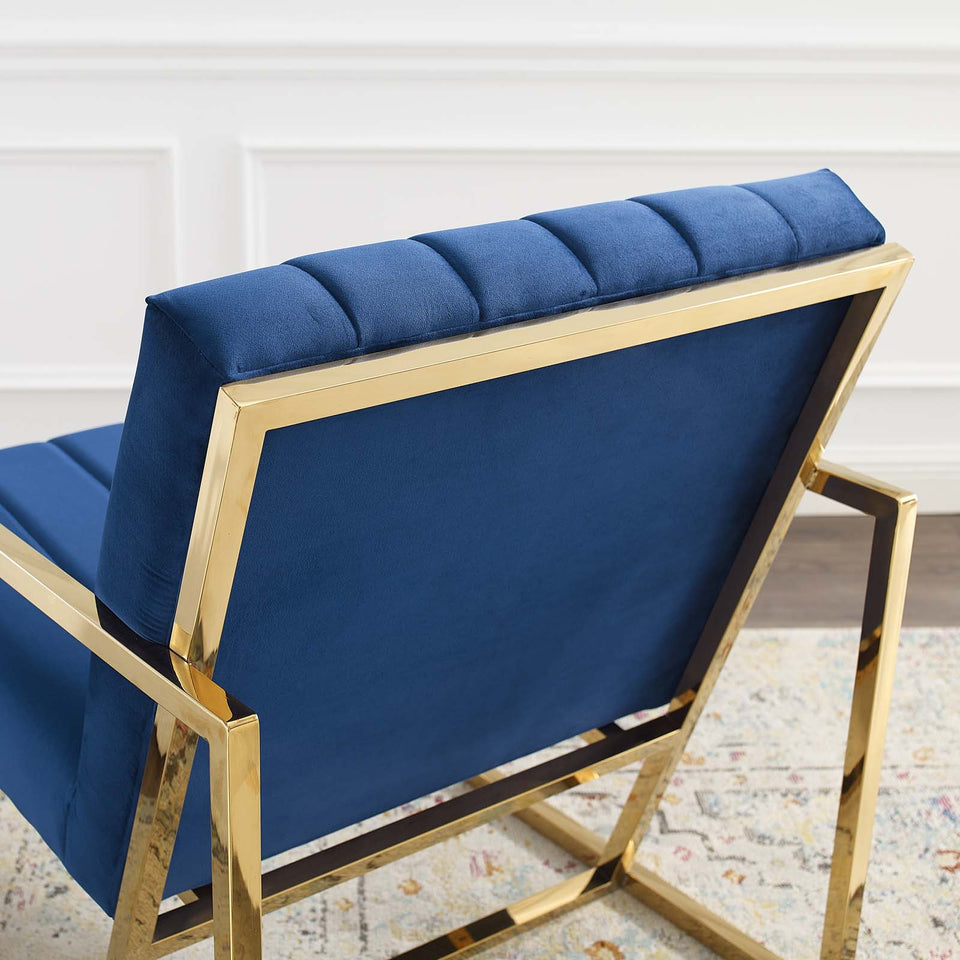 Inspire Channel Tufted Performance Velvet Armchair.