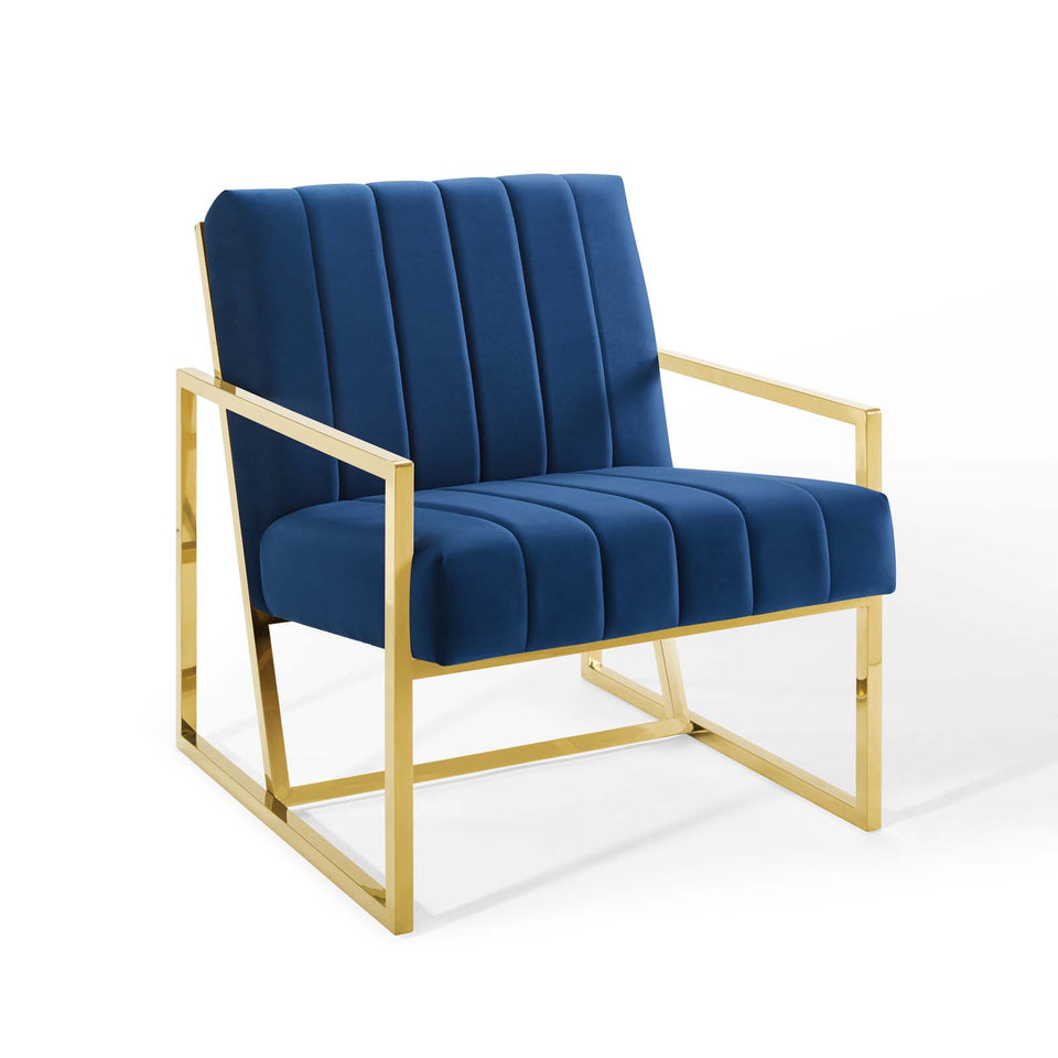 Inspire Channel Tufted Performance Velvet Armchair.