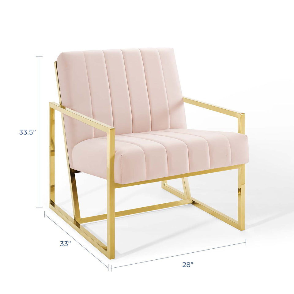 Inspire Channel Tufted Performance Velvet Armchair.