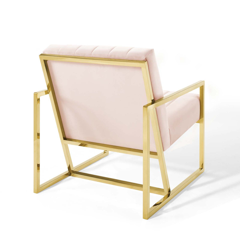 Inspire Channel Tufted Performance Velvet Armchair.