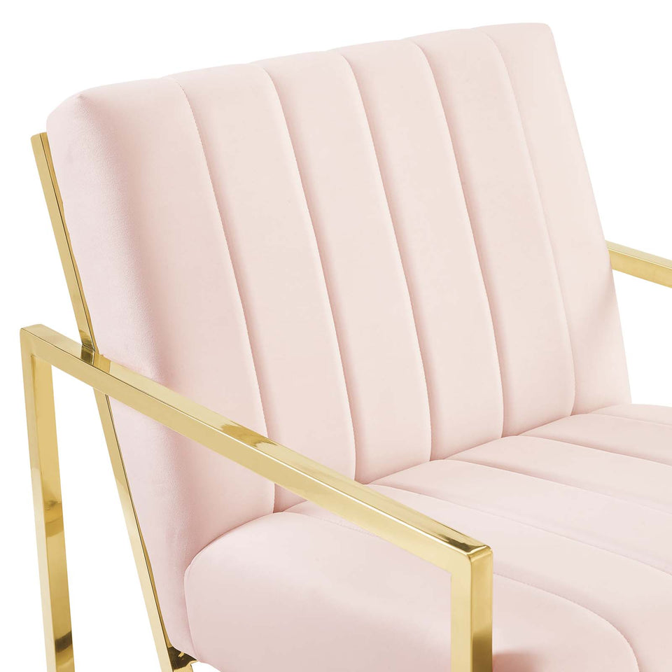 Inspire Channel Tufted Performance Velvet Armchair.