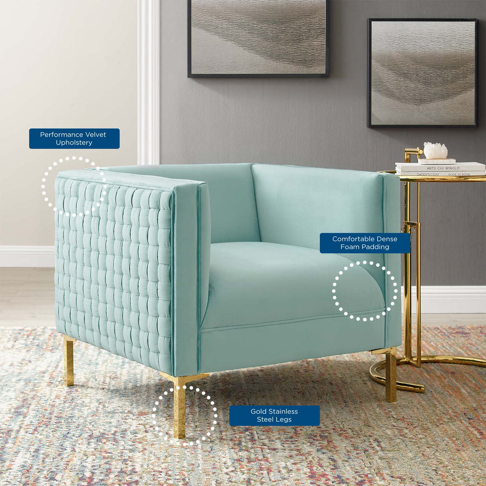 Resonate Performance Velvet Armchair.