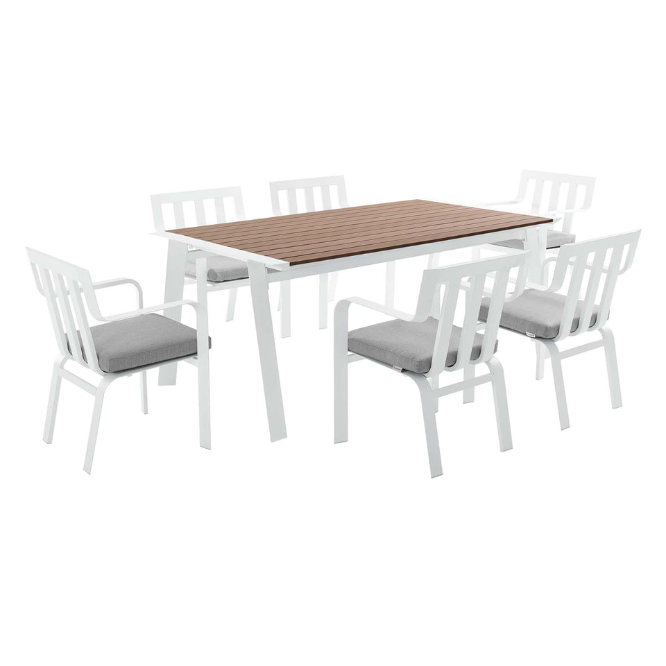 Baxley 7 Piece Outdoor Patio Aluminum Dining Set.