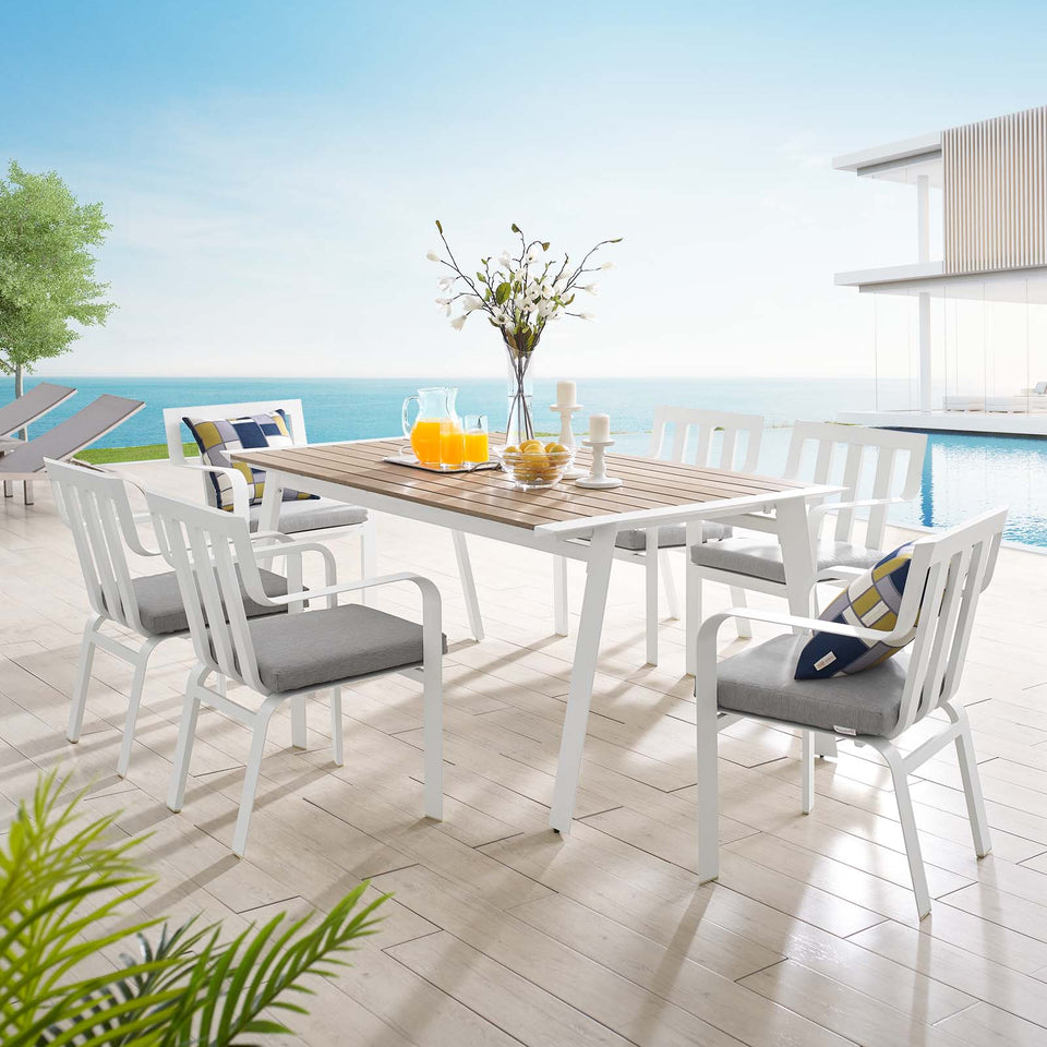 Baxley 7 Piece Outdoor Patio Aluminum Dining Set.