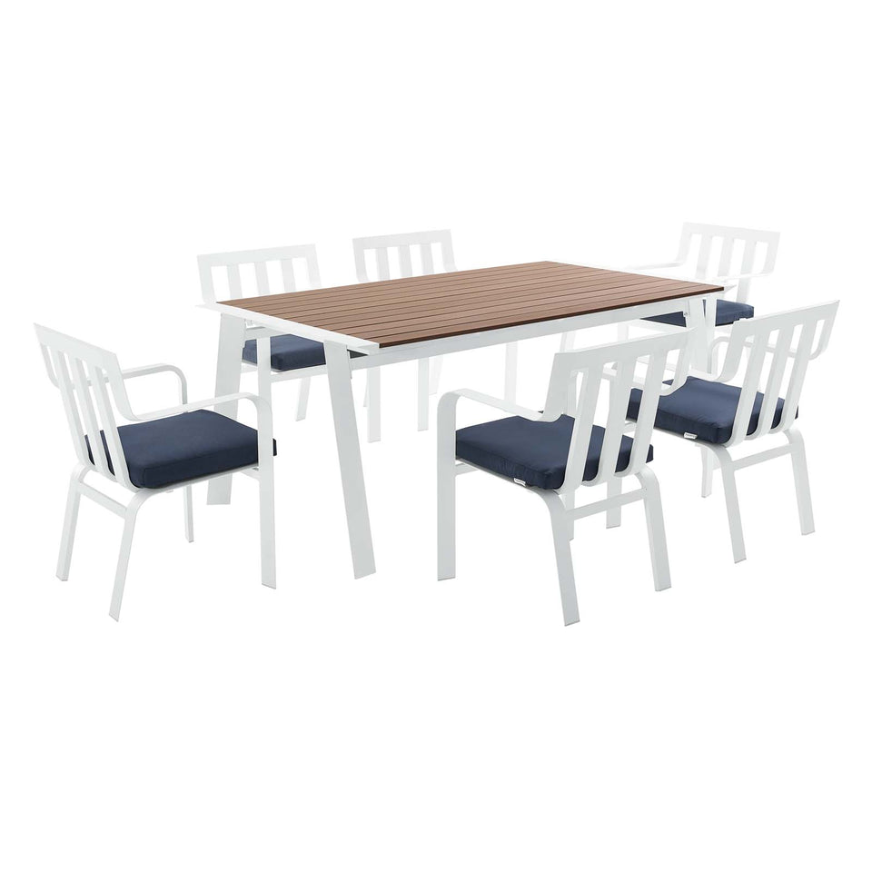 Baxley 7 Piece Outdoor Patio Aluminum Dining Set.