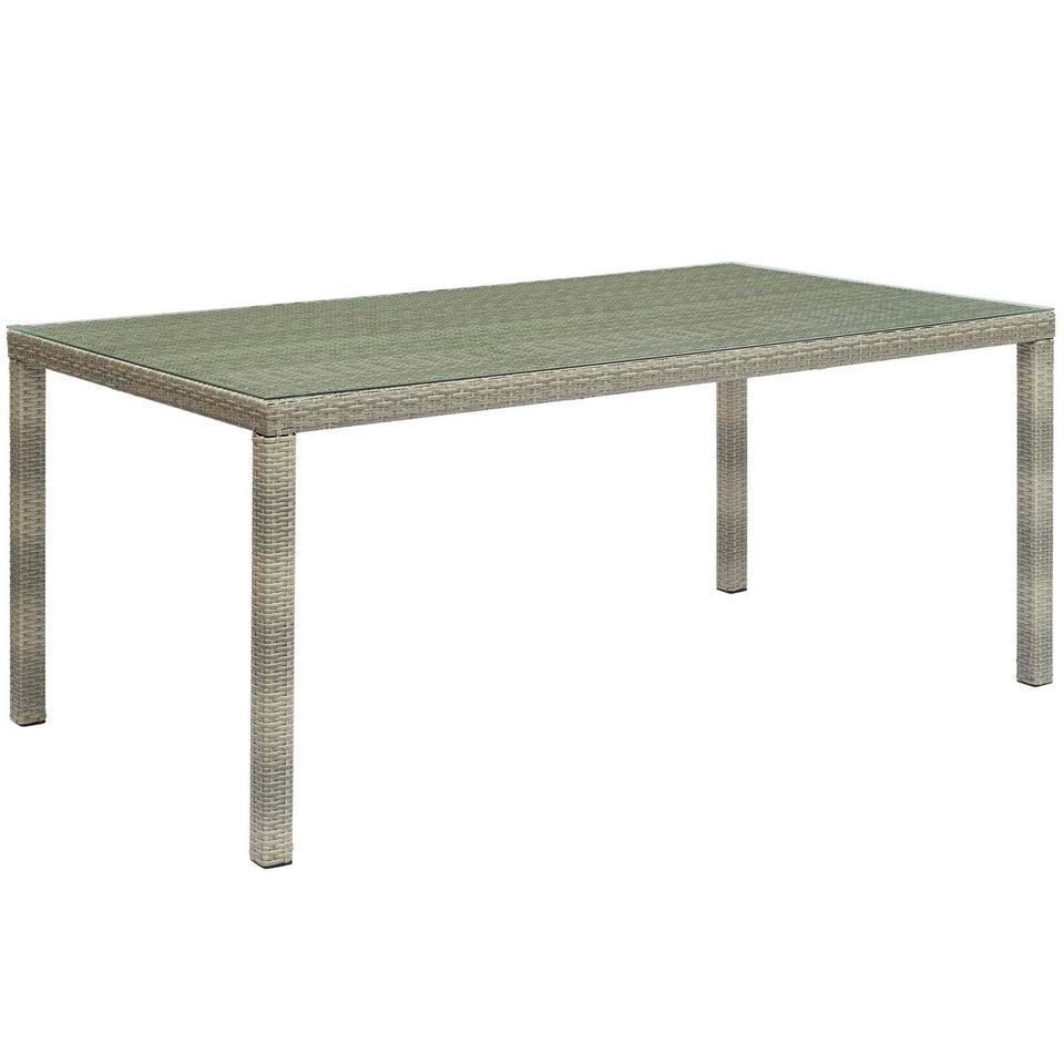 Conduit 7 Piece Outdoor Patio Wicker Rattan Dining Set.