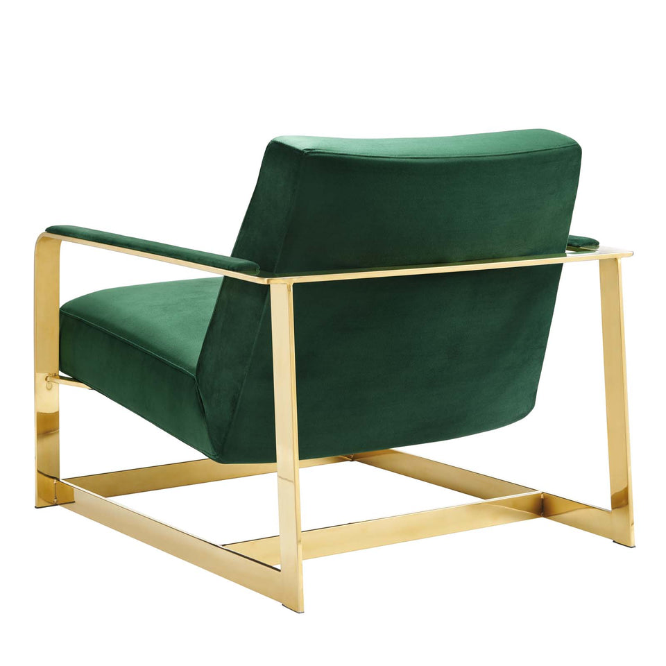 Seg Performance Velvet Accent Chair in Gold.