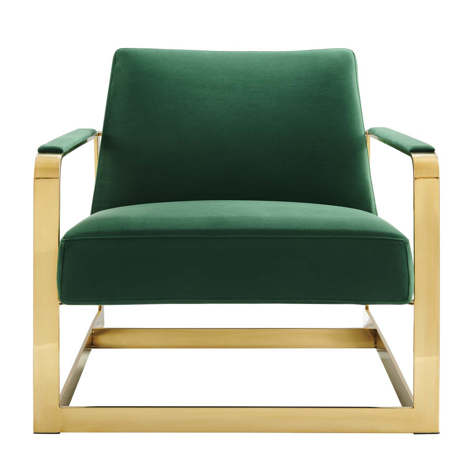 Seg Performance Velvet Accent Chair in Gold.
