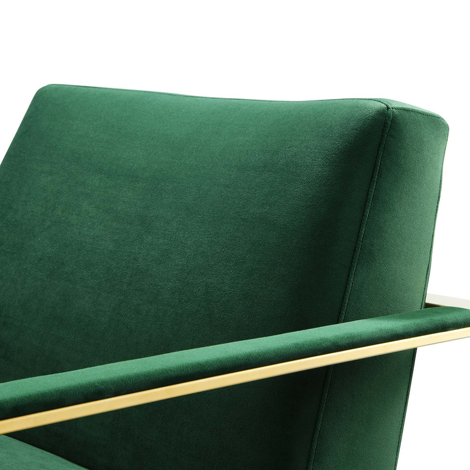 Seg Performance Velvet Accent Chair in Gold.