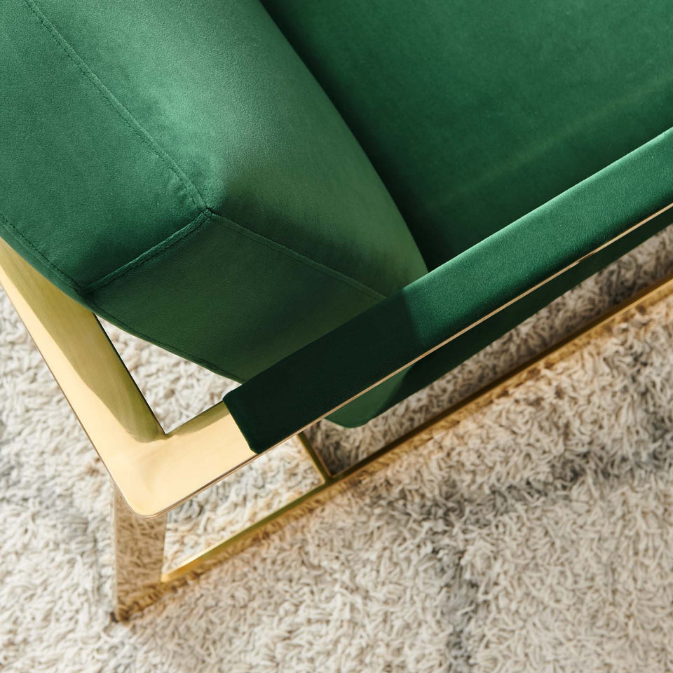 Seg Performance Velvet Accent Chair in Gold.