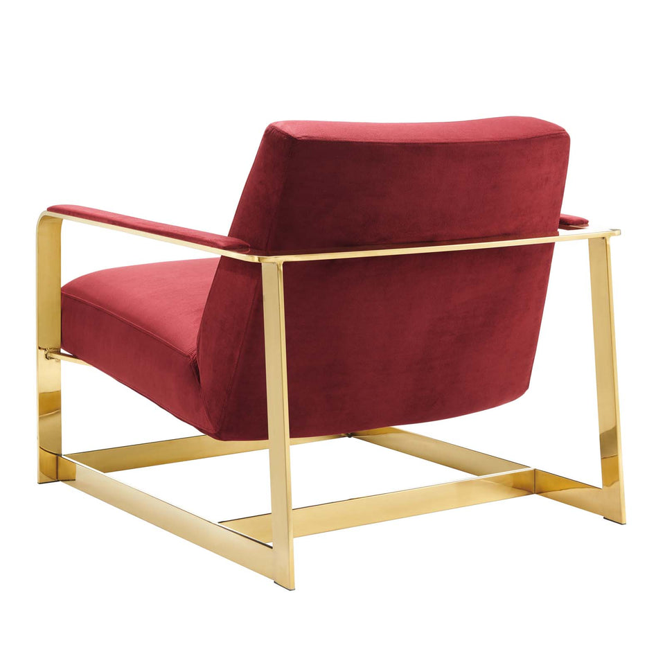Seg Performance Velvet Accent Chair in Gold.