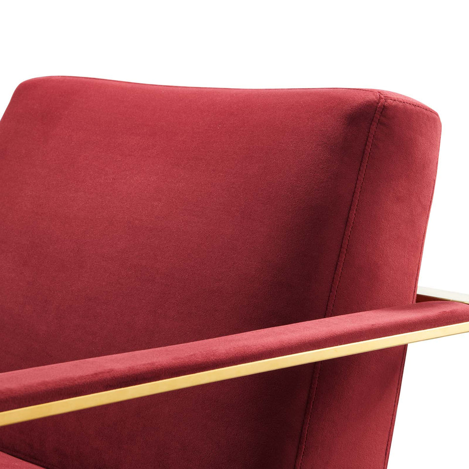 Seg Performance Velvet Accent Chair in Gold.