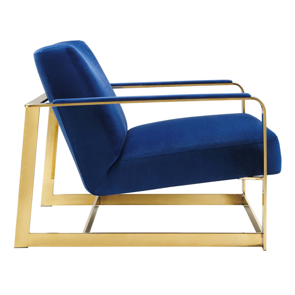 Seg Performance Velvet Accent Chair in Gold.