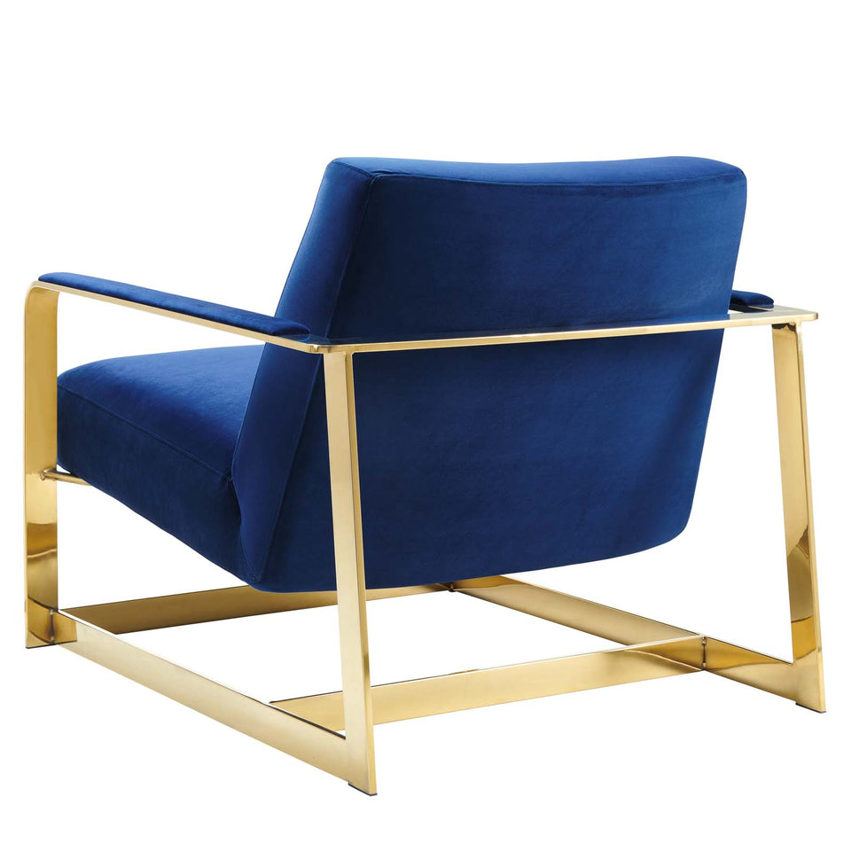 Seg Performance Velvet Accent Chair in Gold.