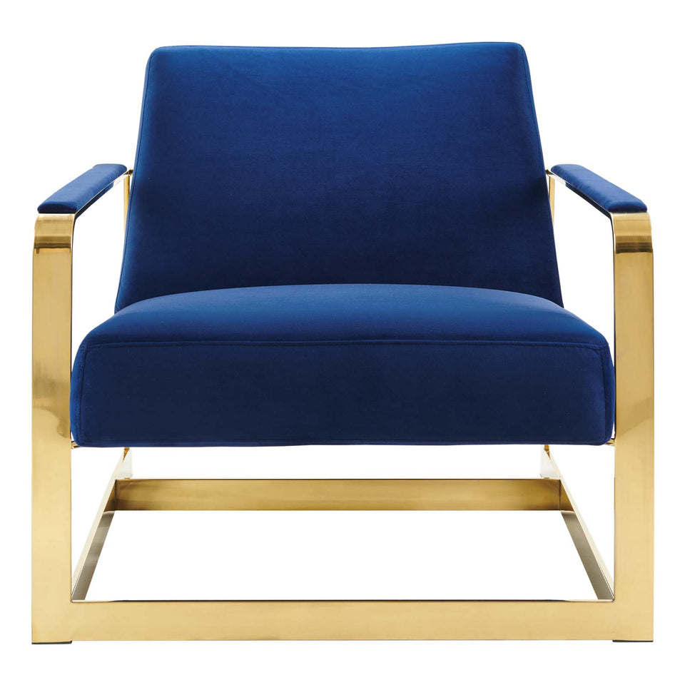 Seg Performance Velvet Accent Chair in Gold.