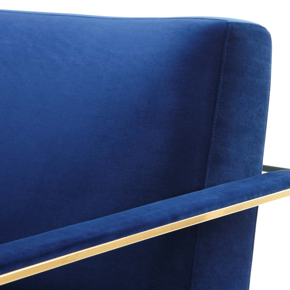 Seg Performance Velvet Accent Chair in Gold.