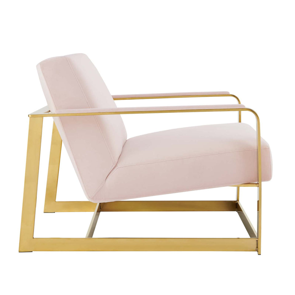 Seg Performance Velvet Accent Chair in Gold.