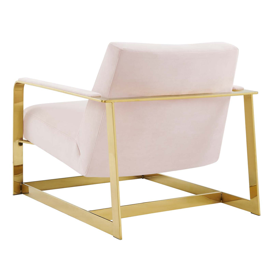 Seg Performance Velvet Accent Chair in Gold.