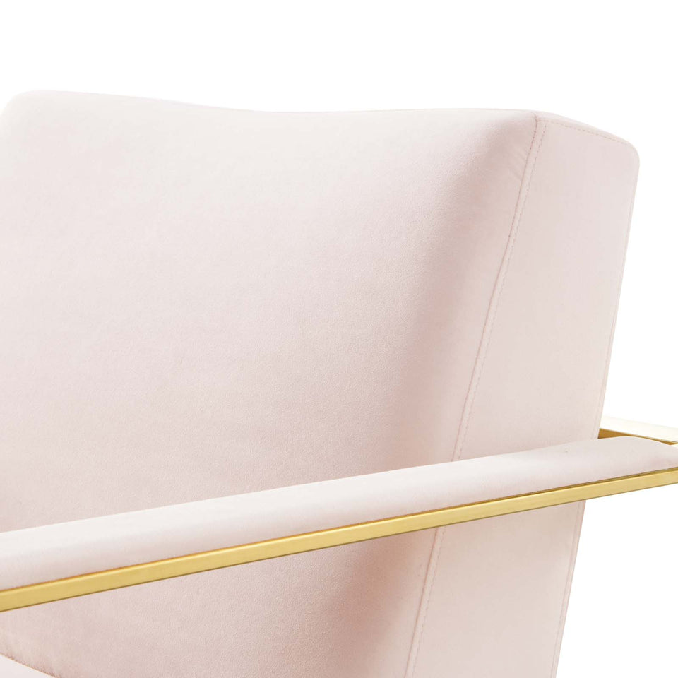 Seg Performance Velvet Accent Chair in Gold.