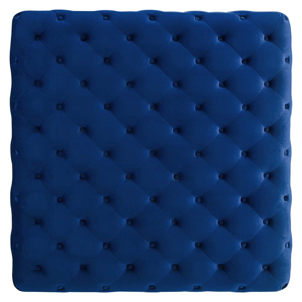 Ensconce Tufted Performance Velvet Square Ottoman.