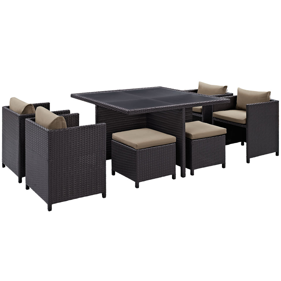 Inverse 9 Piece Outdoor Patio Dining Set.