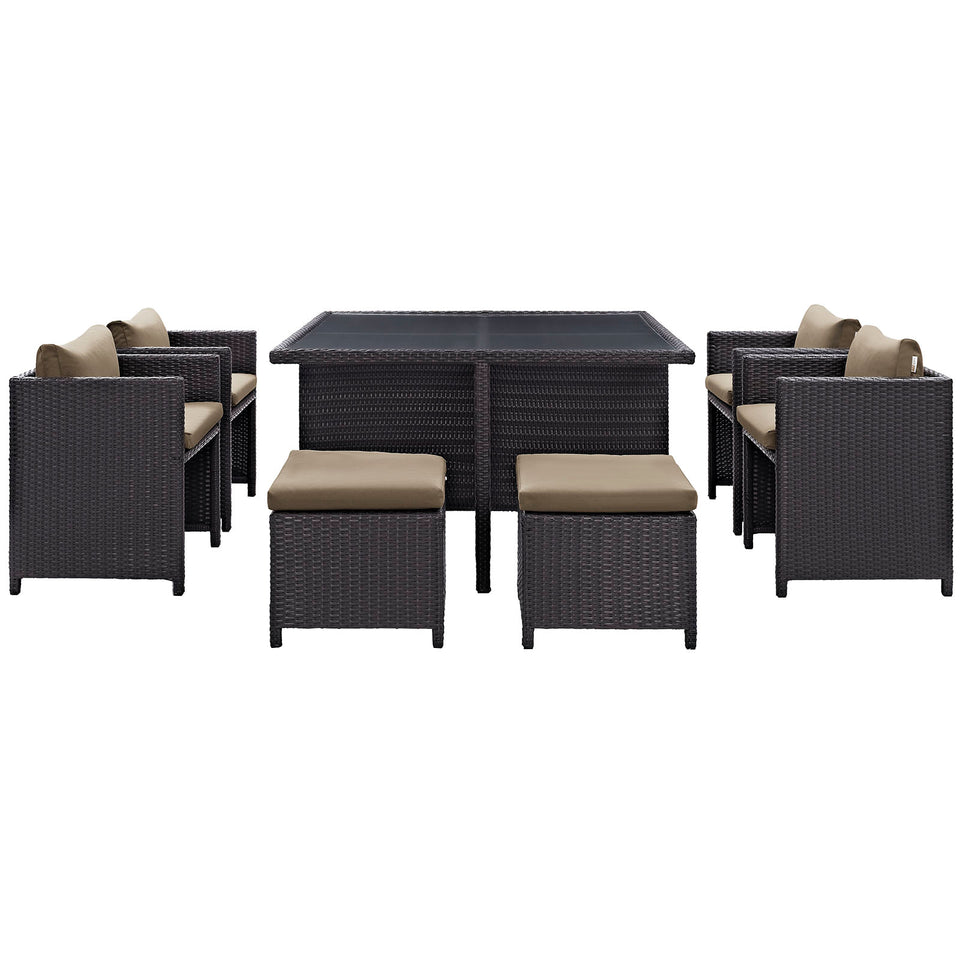 Inverse 9 Piece Outdoor Patio Dining Set.
