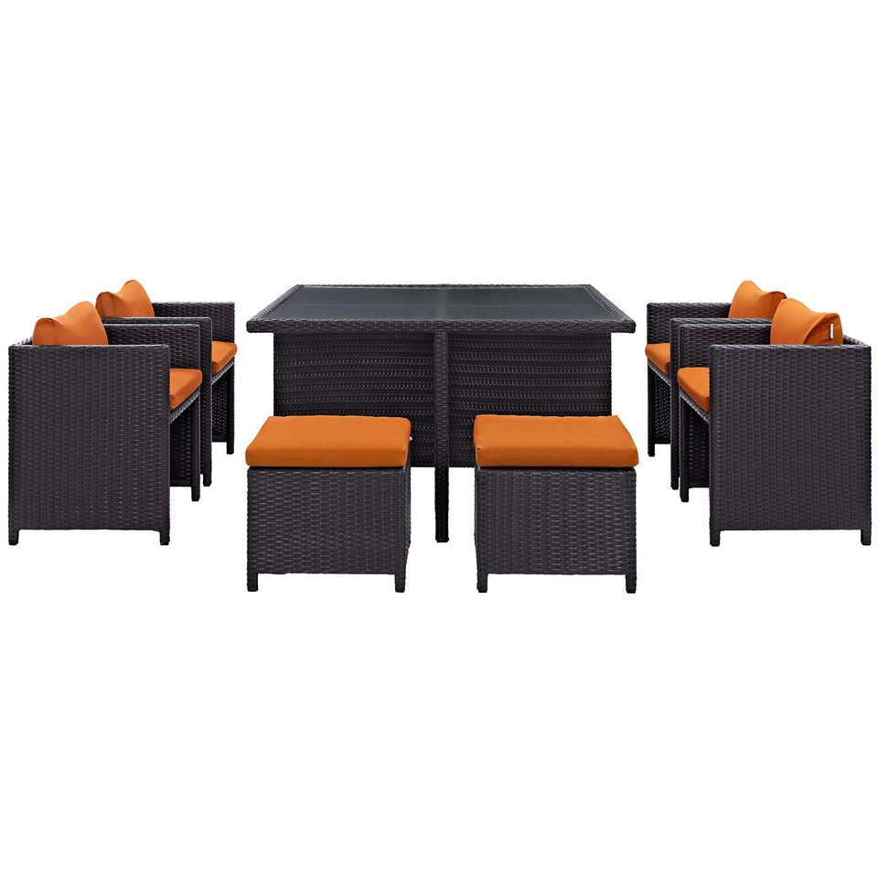 Inverse 9 Piece Outdoor Patio Dining Set.