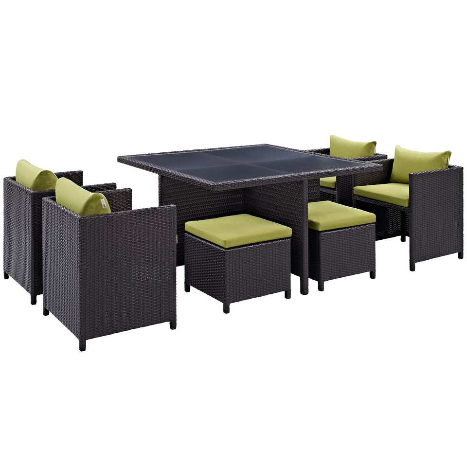 Inverse 9 Piece Outdoor Patio Dining Set.