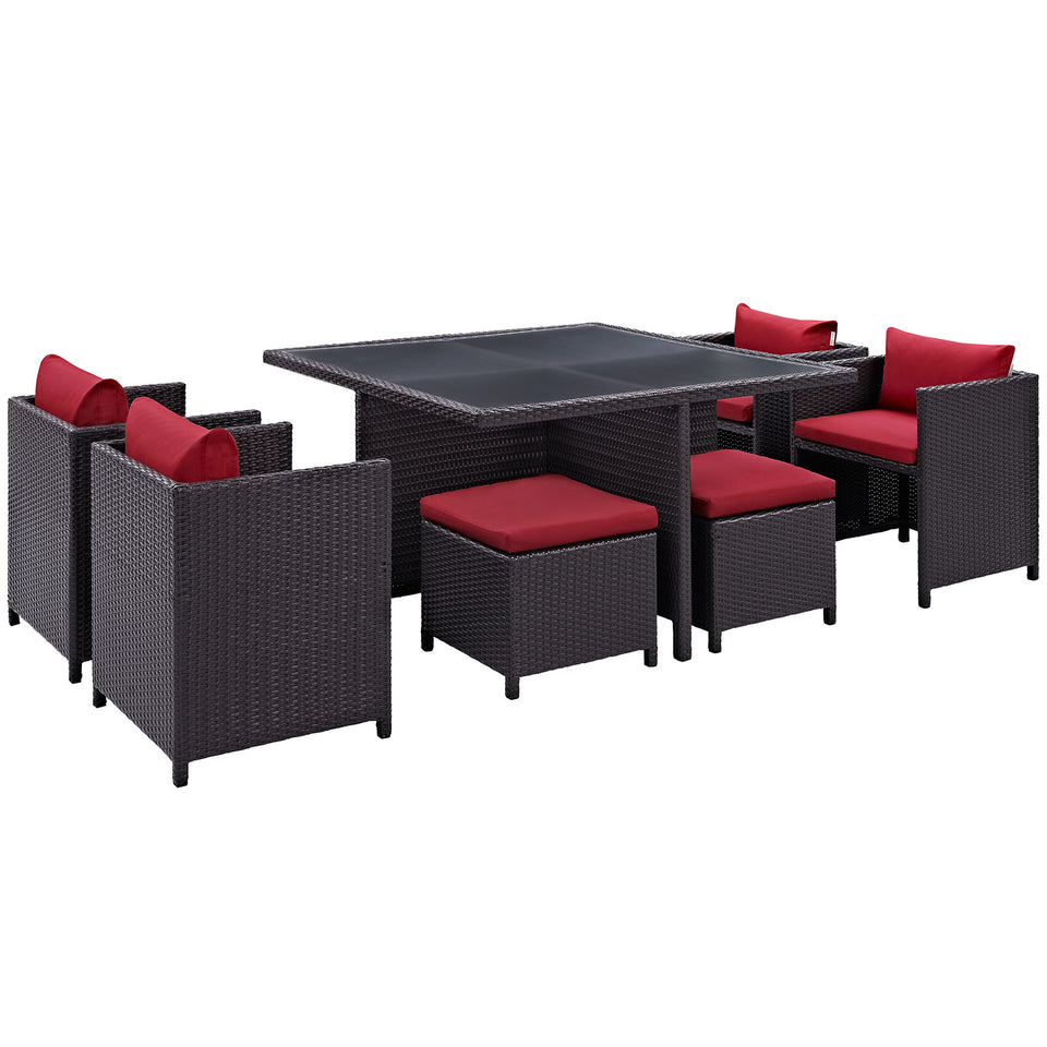 Inverse 9 Piece Outdoor Patio Dining Set.