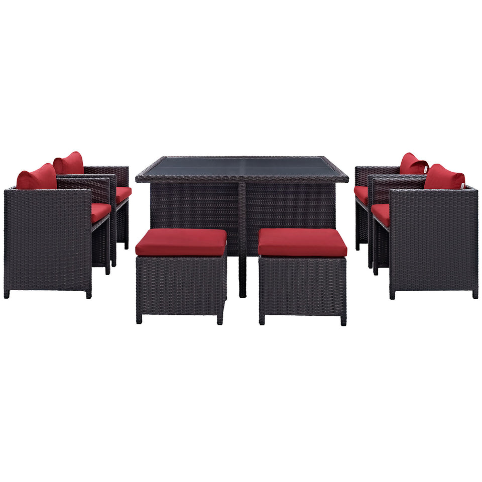 Inverse 9 Piece Outdoor Patio Dining Set.