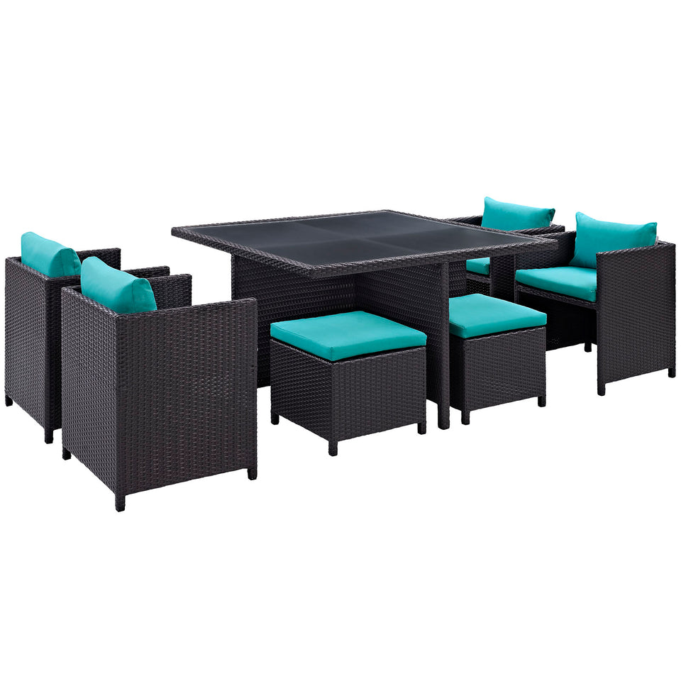 Inverse 9 Piece Outdoor Patio Dining Set.