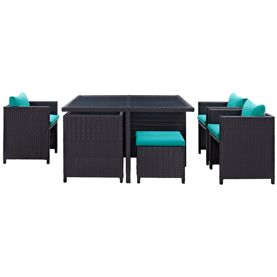 Inverse 9 Piece Outdoor Patio Dining Set.