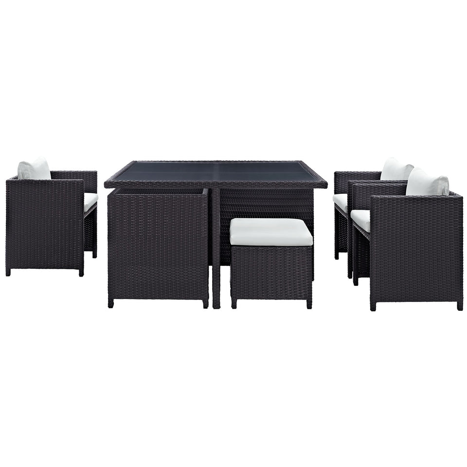 Inverse 9 Piece Outdoor Patio Dining Set.