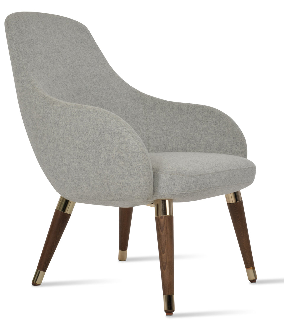 Gazel Lounge Chair Wood Sled Base.