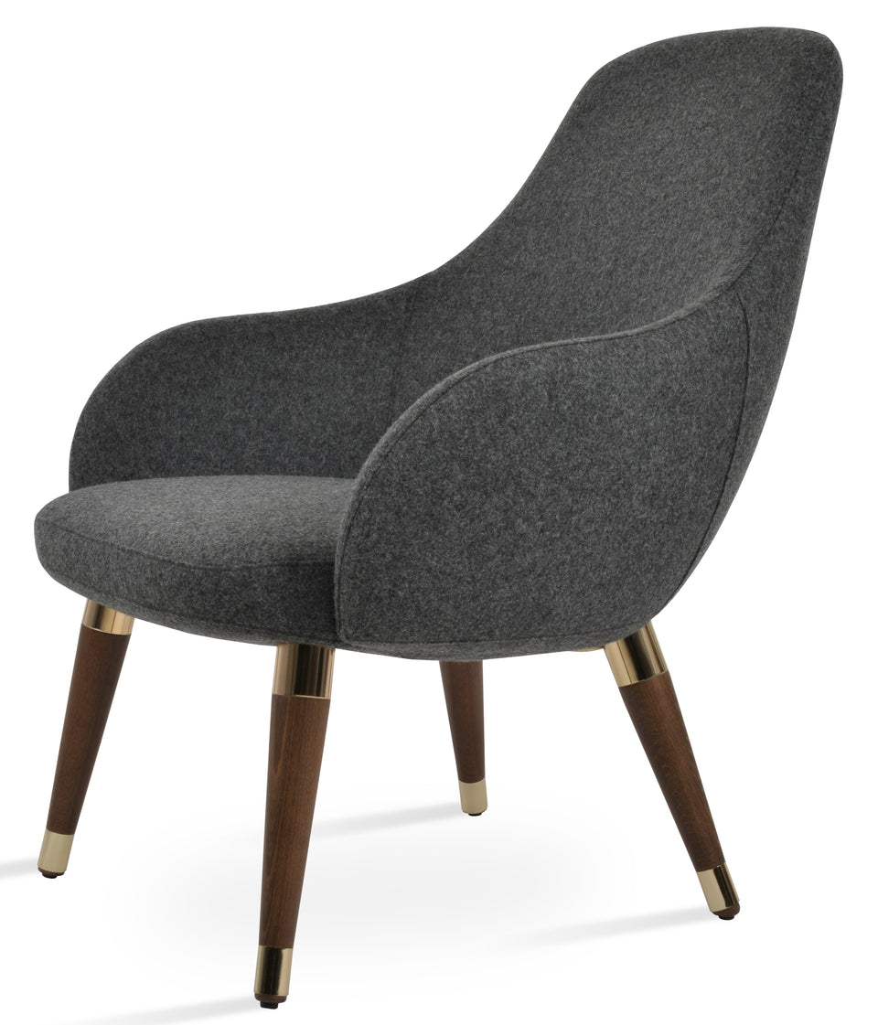 Gazel Lounge Chair Wood Sled Base.