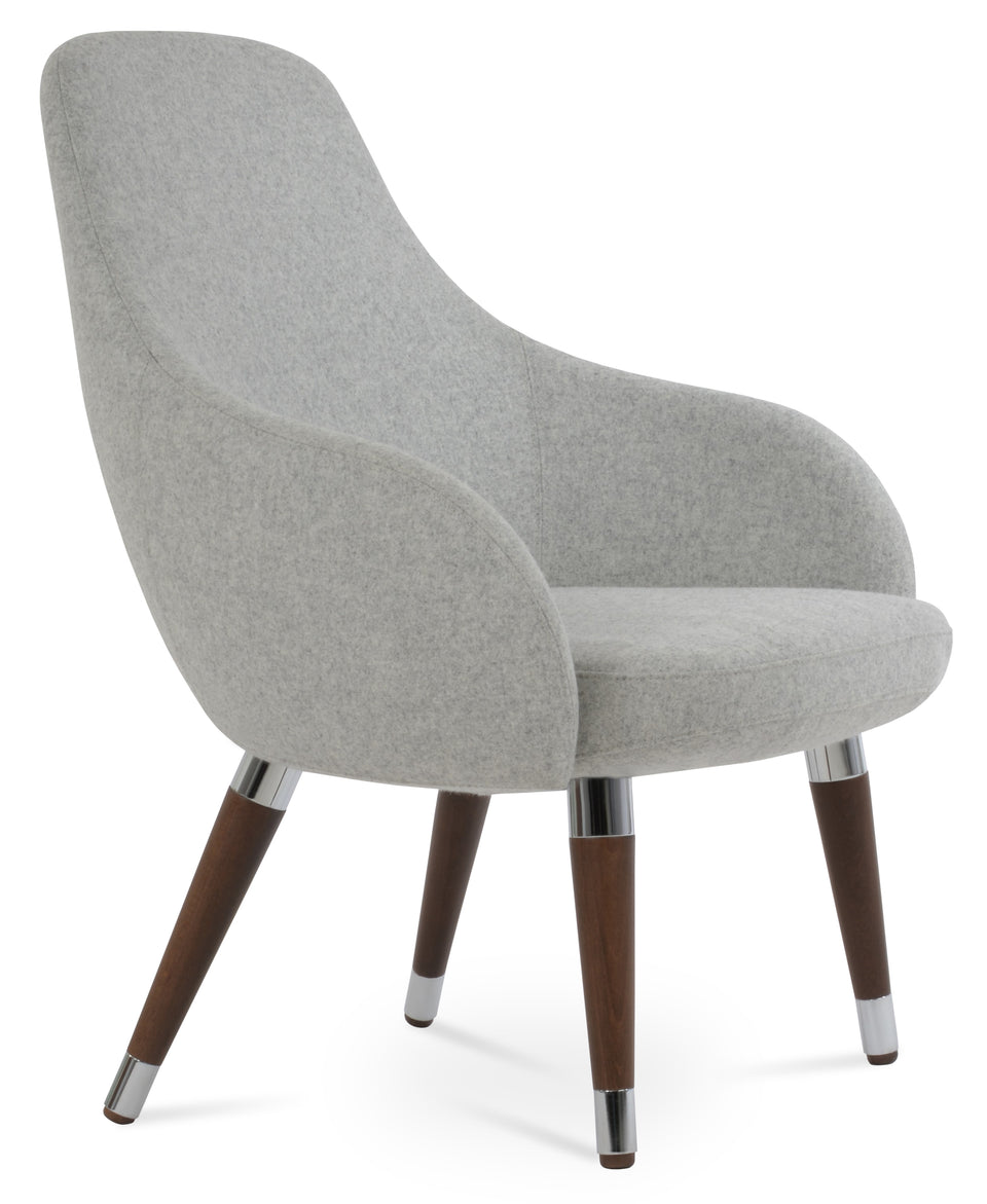 Gazel Lounge Chair Wood Sled Base.