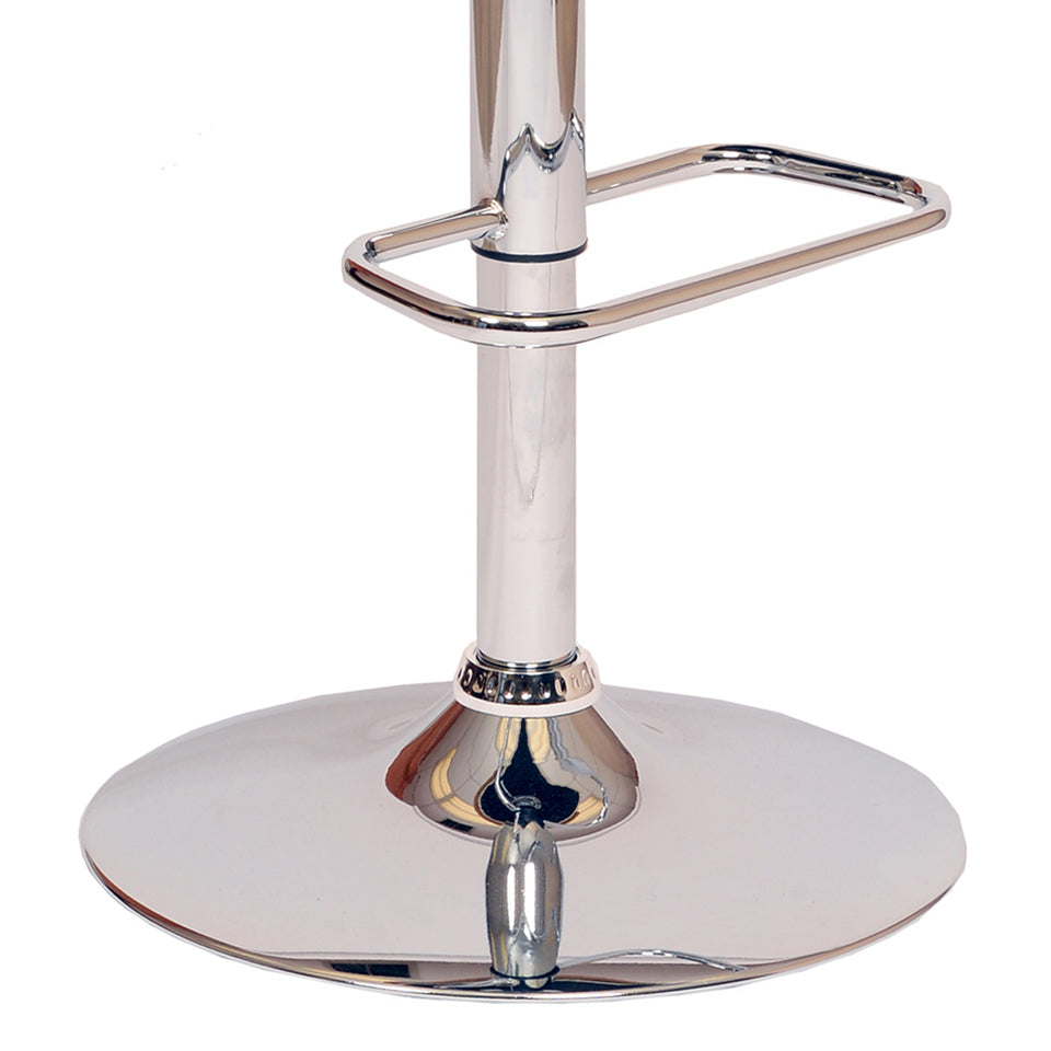 Adele Swivel Barstool In Cream PU/ Walnut Veneer and Chrome Base