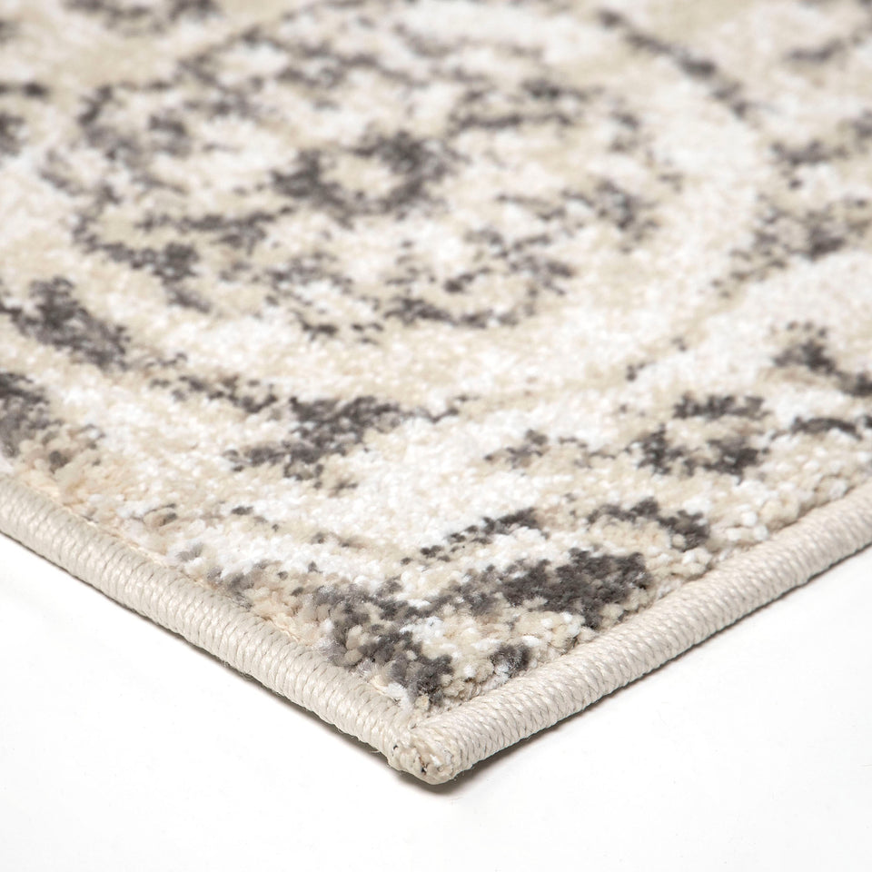 Berkeley Contemporary 5x8 Area Rug in Cream/Gray