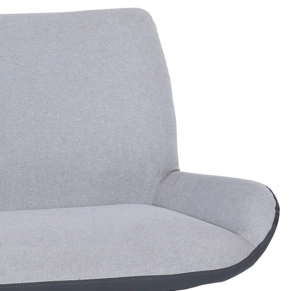 Coronado Contemporary Bench in Brushed Gray Powder Coated Finish and Gray Fabric