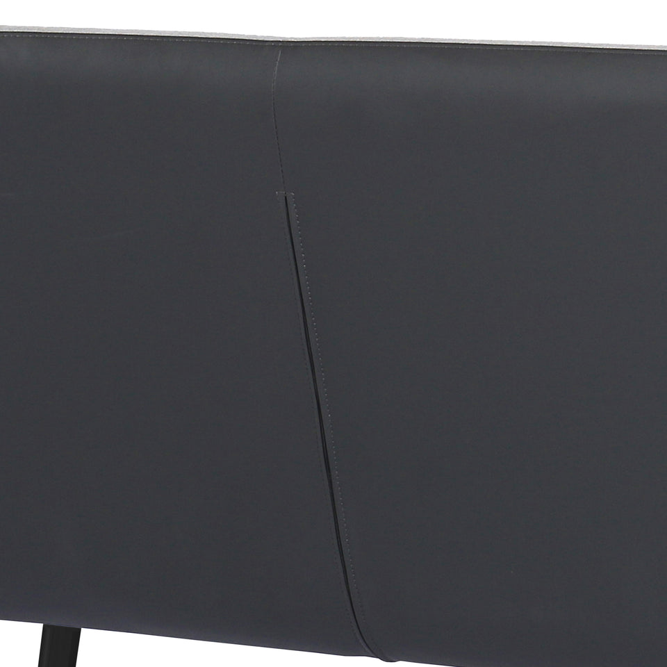 Coronado Contemporary Bench in Brushed Gray Powder Coated Finish and Gray Fabric