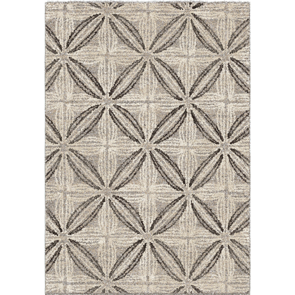 Daisy Contemporary 5x8 Area Rug in Gray/Cream