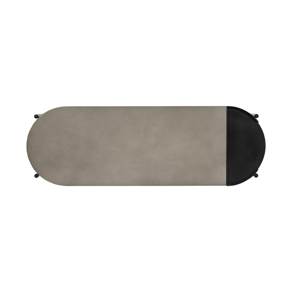Dua Concrete and Black Metal Modern Console Table