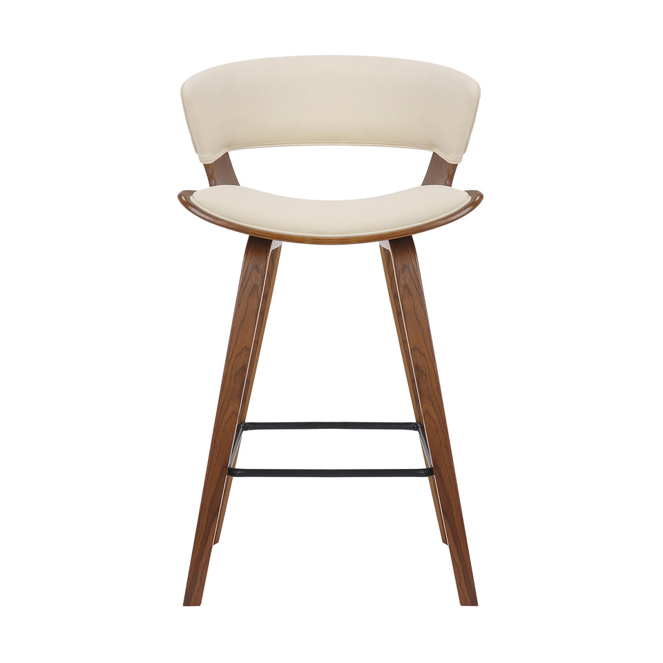 Jagger Modern 26" Wood and Faux Leather Counter Height Bar Stool